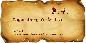 Mayersberg Amélia névjegykártya
